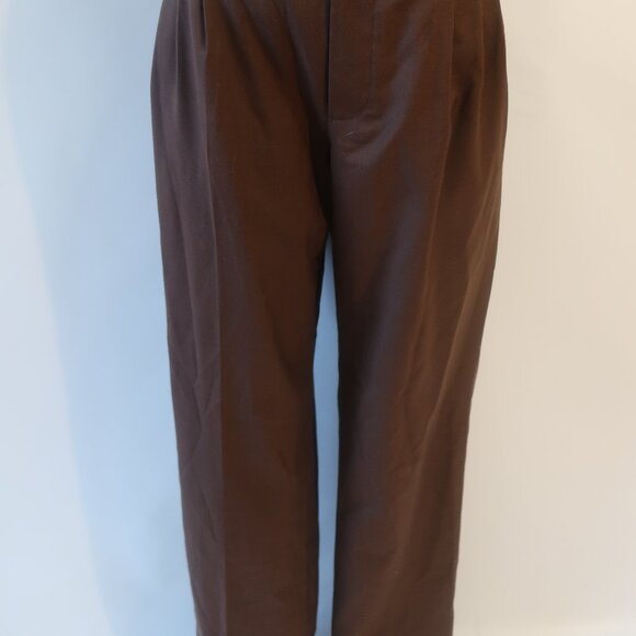 Womens Ronny Kobo Brown (Item- 76) Polyester Wool Blend Pleated Dress Pants 4 - Picture 5 of 14